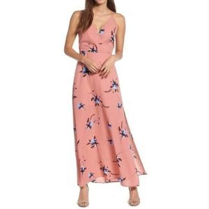 NWT Lush Sleeveless Floral Coral Maxi Dress Medium